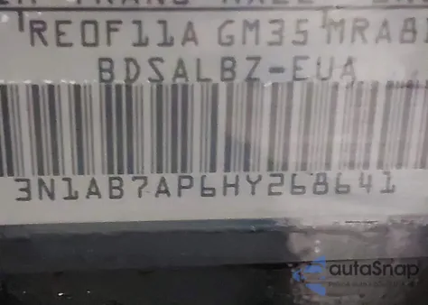 2017 Nissan Sentra S z USA, uszkodzony, nr VIN 3N1AB7AP6HY268641